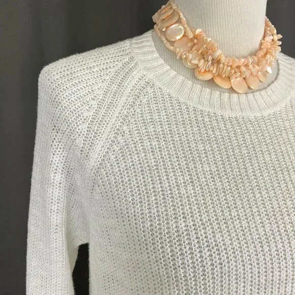 Eileen Fisher White Crew Neck Tunic Sweater Organic Linen Blend Long Sleeve Sz S - Picture 10 of 16